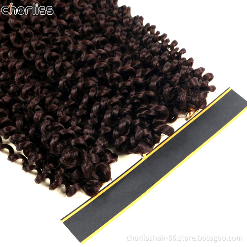 Goddess Water Wave Hair Attachment For Crochet Braids 18 Inches Deep Wave Synthetic Pre Stretched Braiding Hair Extensions